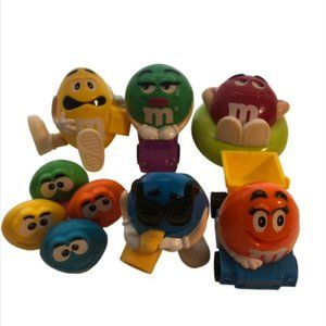 VINTAGE 1997 M&M’s BURGER KING KIDS MEAL CANDY DISPENSER TOYS MM LOT OF 6